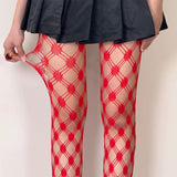 Grid Patterned Mesh Tights