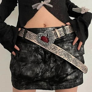 Grunge Heart Buckle Belt