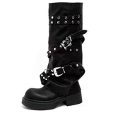 Grunge Sleaze Combat Buckle Boots