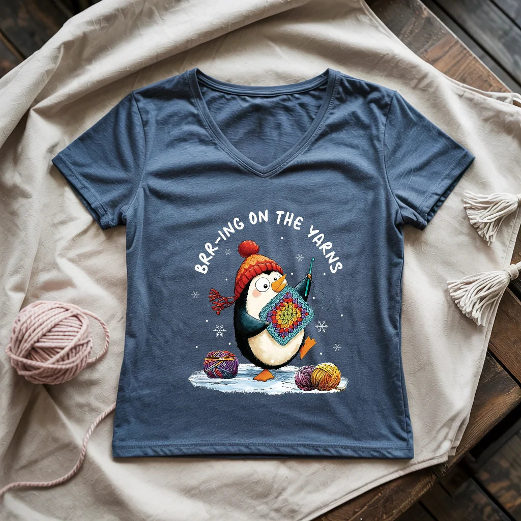 Brr-ing On The Yarns Lady V-neck