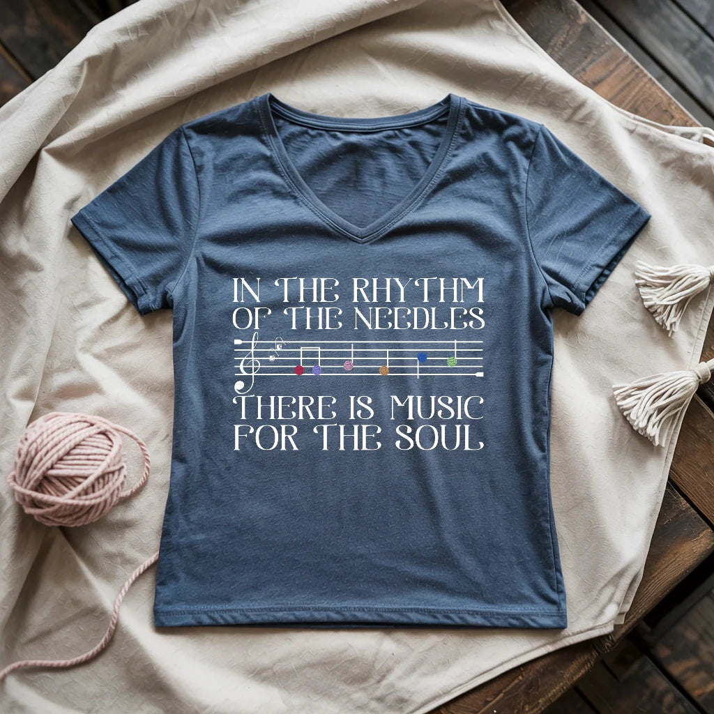 Rhythm Of The Needles Lady V-neck