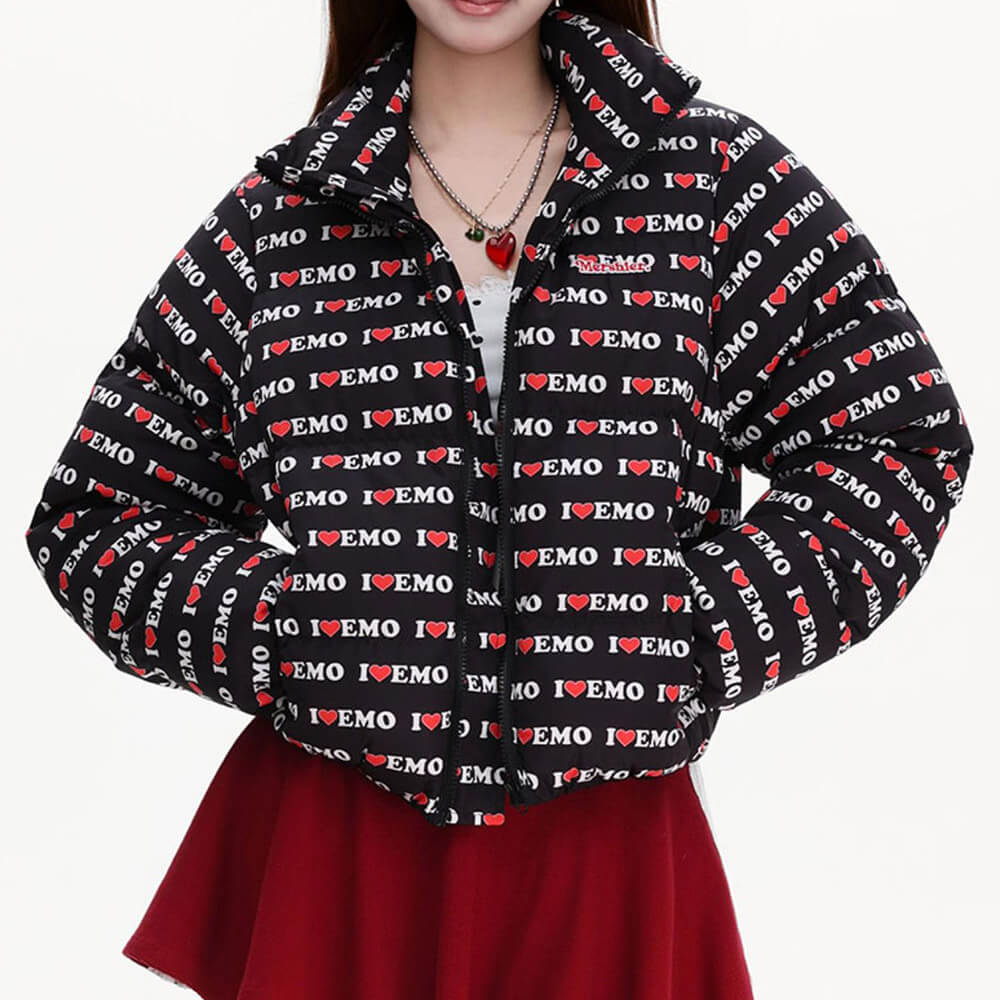 I Love Emo Puffer Jacket
