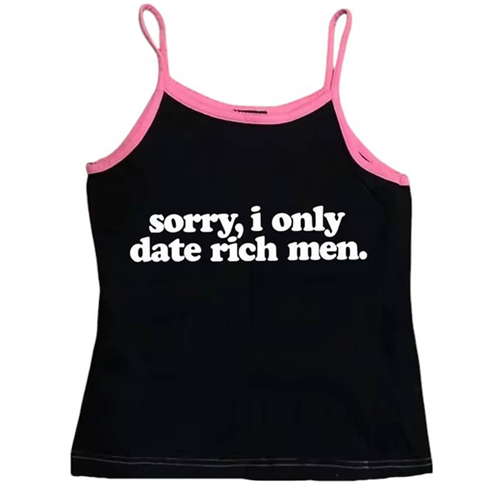 I Date Only Rich Men Y2K Tank Top