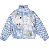 Korean Aesthetic Checker Puffer Jacket