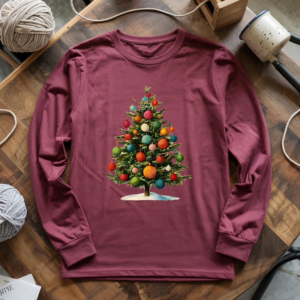 Yarn Christmas Tree Long Sleeve T-shirt
