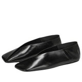 Minimalist Square-Toe Black Flats