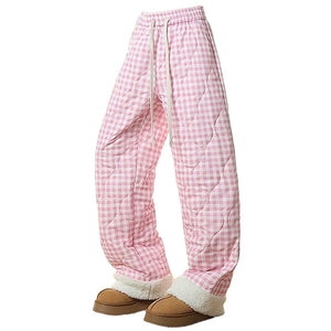 Pastel Checkered Puffer Pants