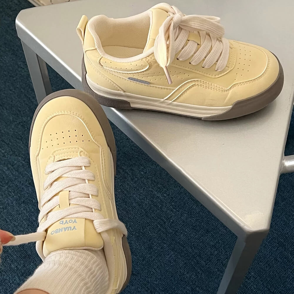 Pastel Yellow Aesthetic Sneakers