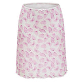 Pink Sheer Butterfly Print Skirt