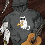 Cat Playing French Horn Hoodie