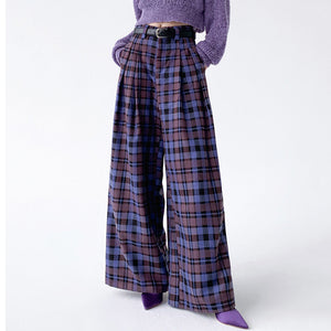 Best In Class Plaid Wide-Leg Trousers