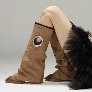 Round Cutout High Shaft Boots