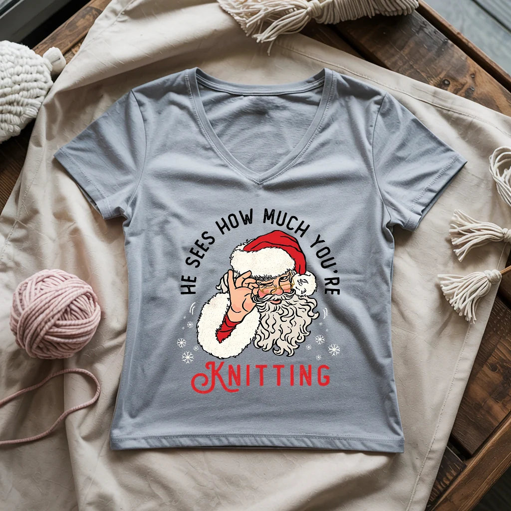 Don't Mess With Santa Lady V-neck