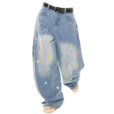 Star Embroidery Baggy Jeans