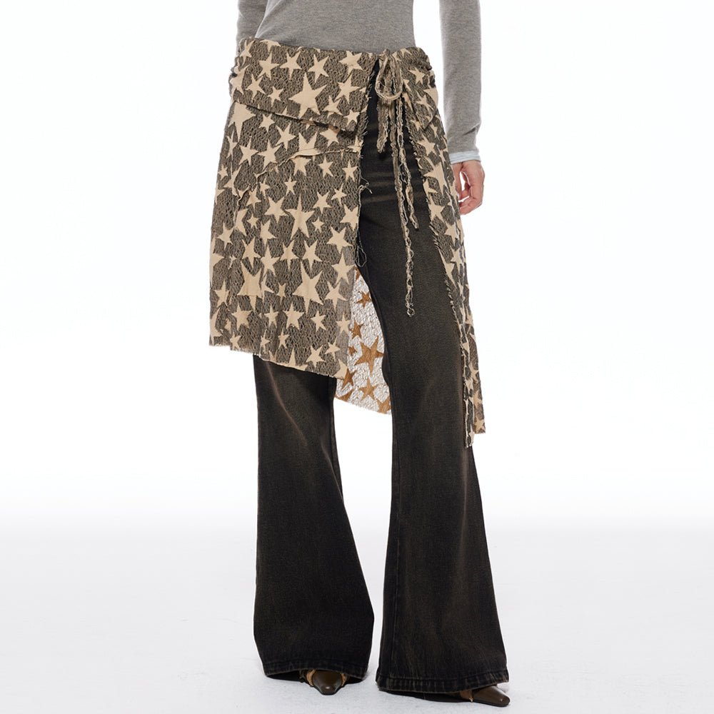 Star Girl Overlay Wrap Skirt Belt