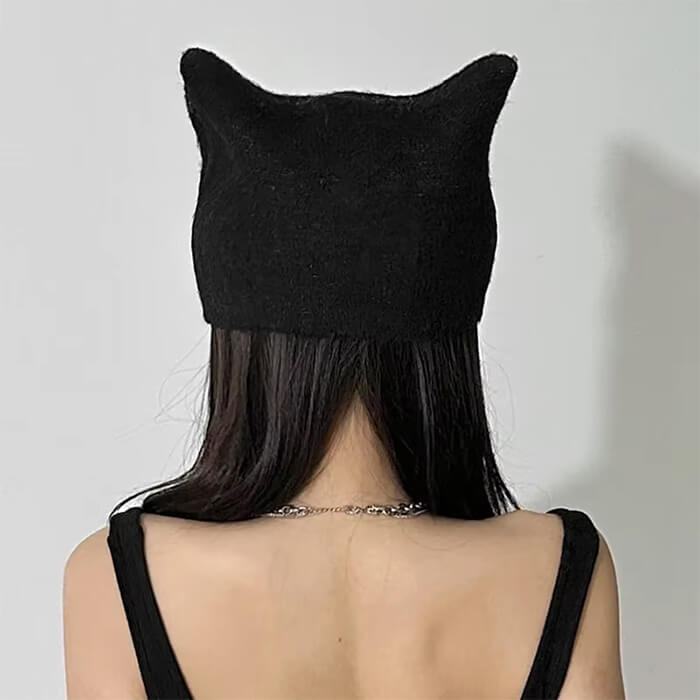 Star Print Cat Ear Hat