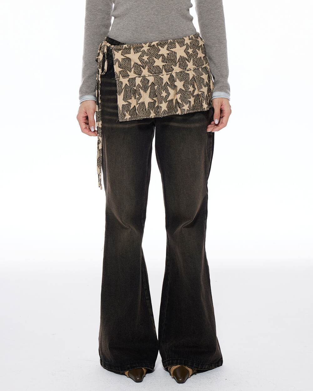 Star Print Y2K Overlay Belt