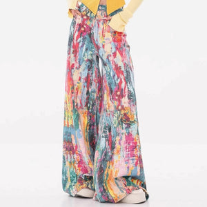 Tie-Dye Wide-Leg Jeans