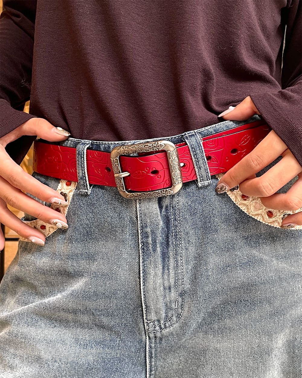 Secret Garden Leather Belt