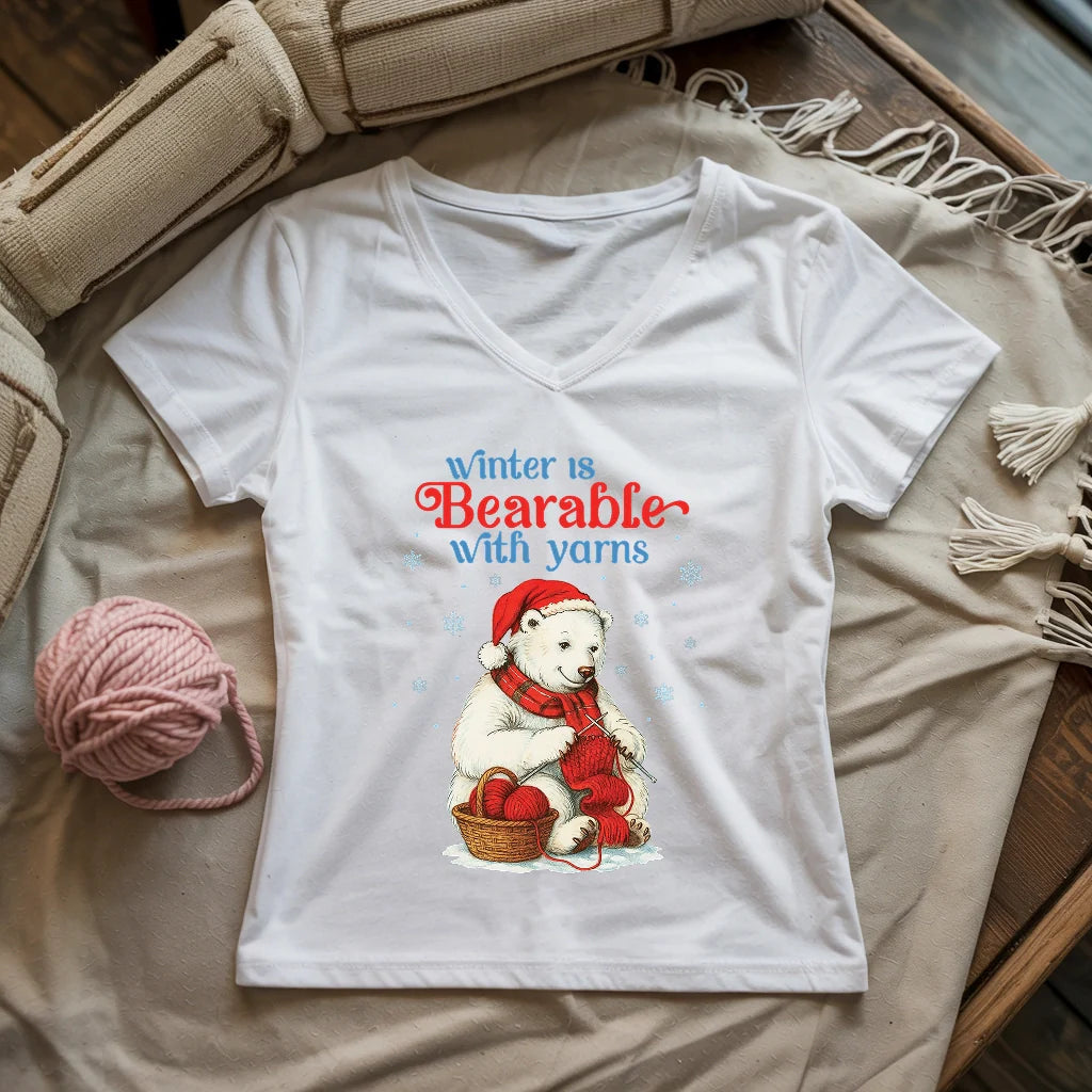 Bearable With Yarns Lady V-neck