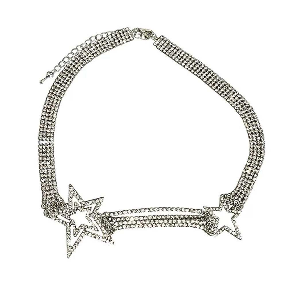 Y2K Style Crystal Star Necklace